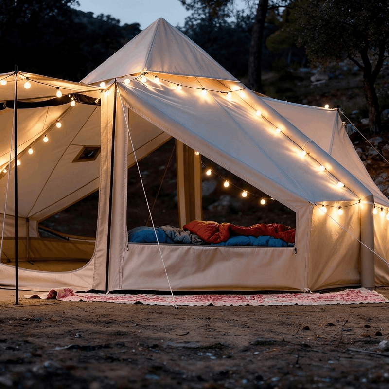 Tente gonflable tipi XXL – 16 m², toit en étoile