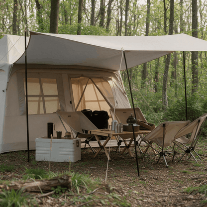 Tente gonflable A-frame 2 places – 5,7 m² avec grand auvent