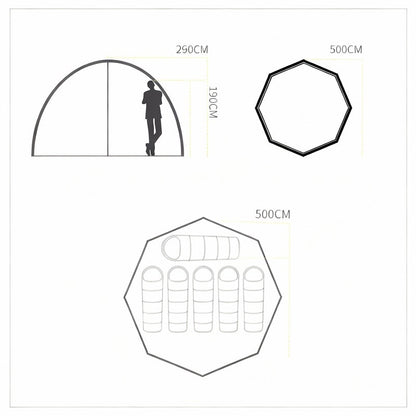 Schéma Toile de Tente Gonflable 6 Places