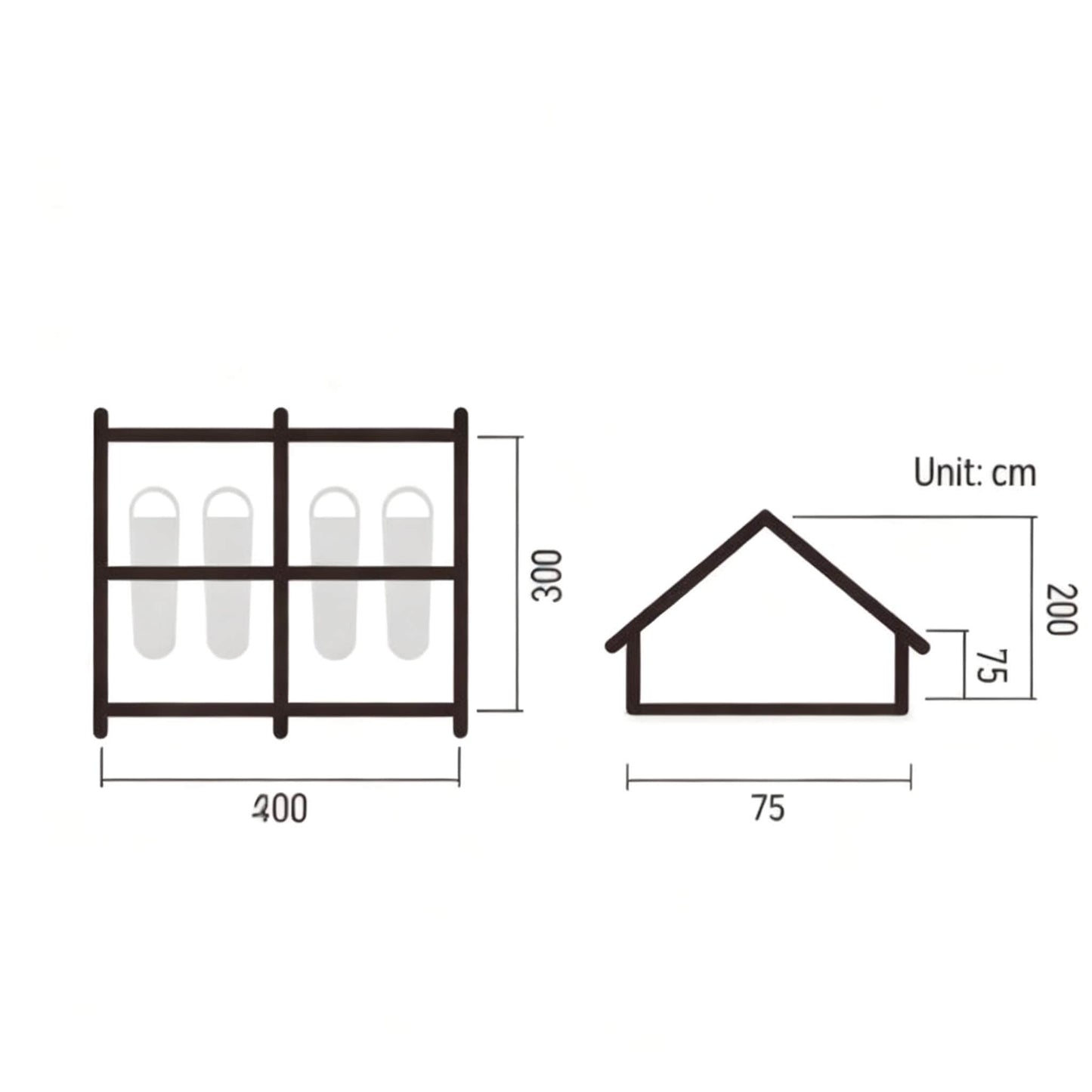 Toile de Tente Gonflable avec Séjour