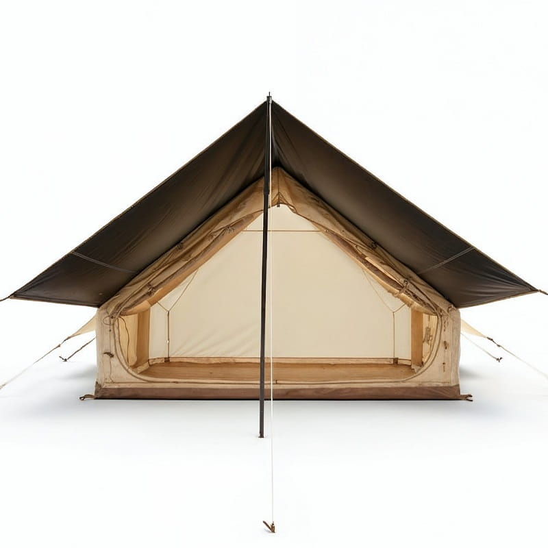 Tente gonflable A-frame 3 places beige, vue de face