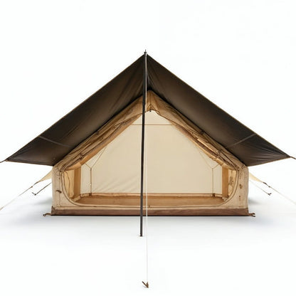 Tente gonflable A-frame 3 places beige, vue de face