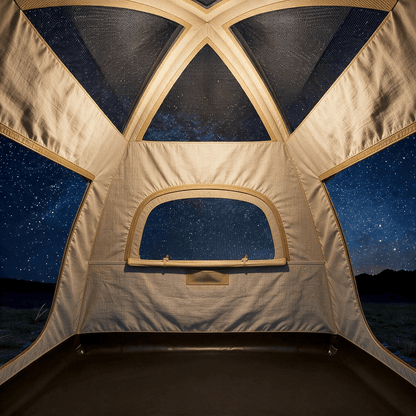 Tente gonflable dôme 2 places – 4,4 m², toit vitré étoilé