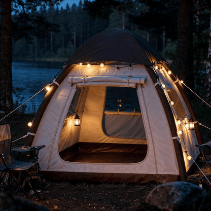 Tente gonflable dôme 2 places – 4,4 m², toit vitré étoilé