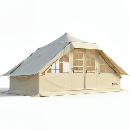 Tente gonflable toit pointu – 11 m², 2,6 m sous toit